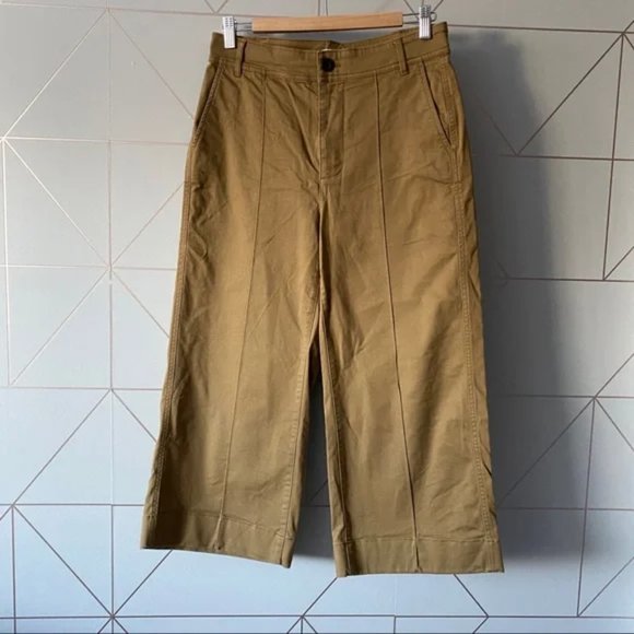 Wide Leg Tan Pants for Women - Picture 2 of 10